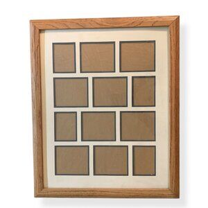 Vintage Collage Picture Frame 16x20 For 12  4x6 Photos Oak Wood Frame Wall Art